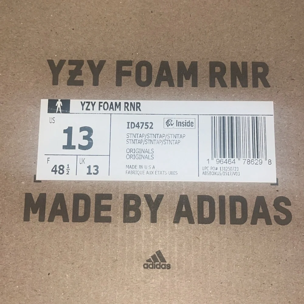 adidas Mens Yeezy Foam Runner Stone Sage Size 13